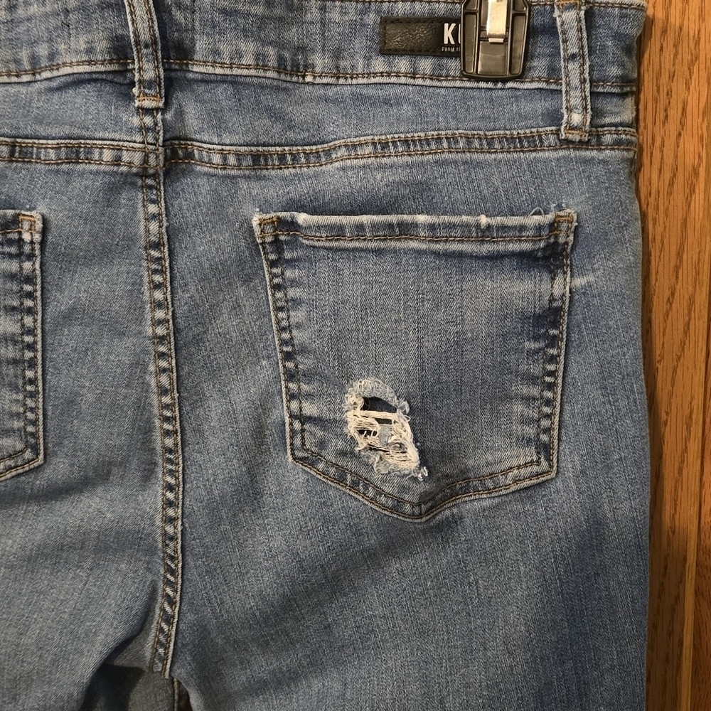 Kut from the Kloth Catherine Boyfriend Distressed Midrise Blue Jeans Women's 10 - Picture 7 of 16